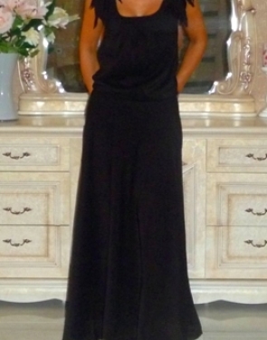 Шифоновое платье в пол Черное