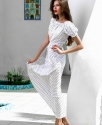 Платье летнее длинное "Касабланка" Белое в горошек