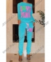 Велюровый костюм "Love Pink" Голубой классика